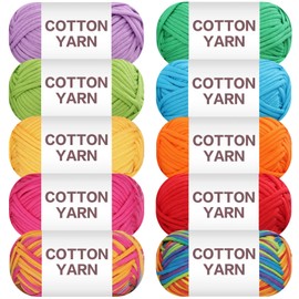 10×50g Beginners Yarn Kit for Crocheting and Knitting,Cotton Nylon Blend Yarn for Hand DIY Bag Basket Dolls and Cushion B