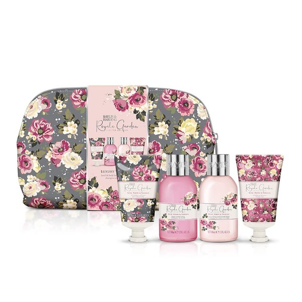 Baylis & Harding Royale Garden Limited Edition Rose Poppy & Vanilla Luxury Wash Bag Gift Set - Vegan Friendly