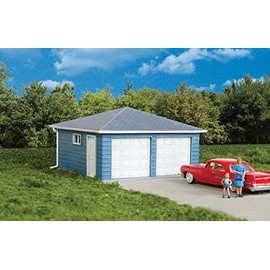 Two-Car Garage -- Kit - 3-1/8 x 3-1/8 x 2" 7.9 x 7.9 x 5cm over eaves