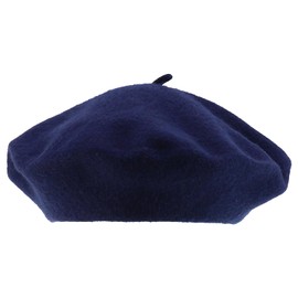 Trendy Apparel Shop Classic French Style Wool Beret Beanie Hat - Navy