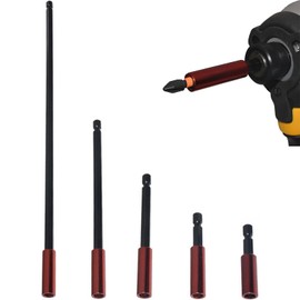 Alriedy 5-teiliges Bit Verlängerung Set – 1/4" Sechskantschaft Magnetische Bit-Halter in 50/60/75/100/150mm, Magnet Bithalter für Elektrische Bohrmaschine und Schraubendreher