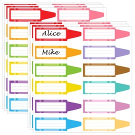 Name Tags for Classroom Desks Back to School Pencils Name Plates Label Crayon Bulletin Board Locker Decor for Teacher First Day of School Party Decorations 240pcs (Crayon)