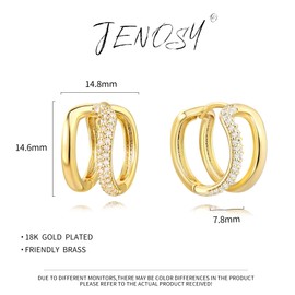Jenosy Earrings Gold Women's Bow Earrings Women's Delicate Bow Earrings Hoop Earrings Girls Fashionable Lightweight Cartilage Huggie Hypoallergenic Earrings 18K Gold-Plated Fashion Jewellery for Women