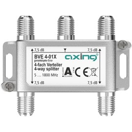 Axing BVE 4-01X 4-Way Splitter 7.5 dB 5-1800 MHz TV Data Internet Cable TV