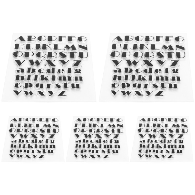 5Pcs Transparent Stamp TPR DIY Journal Scrapbooking Capital Lower Case