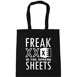 Hippowarehouse Freak in the spreadsheet Tote Shopping Gym Beach Bag 42cm x38cm, 10 litres