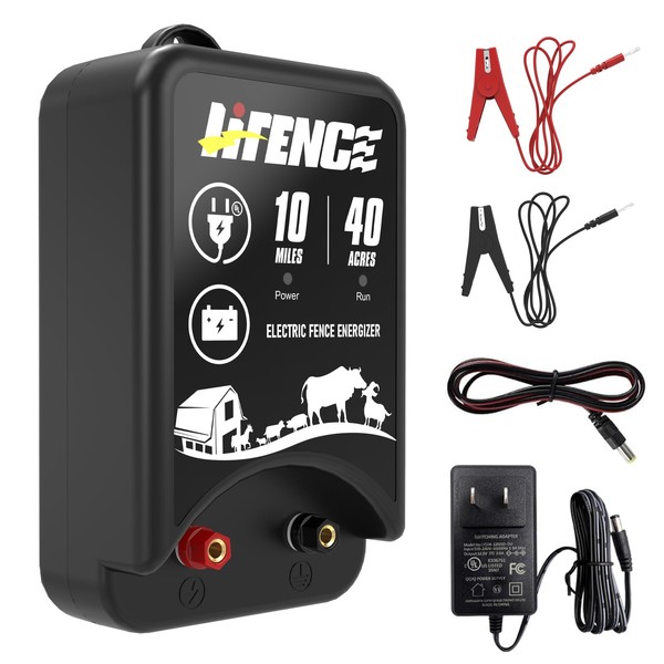 AC/DC 2-in-1 Power Supply, Electric Fence Energizer for 10 Mile