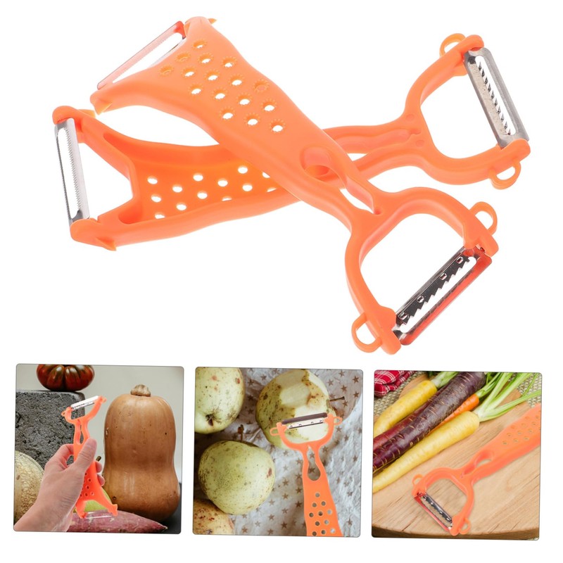 Mikinona 2pcs Stainless Steel Kitchen Peeler Versatile Fruit and Vegetable