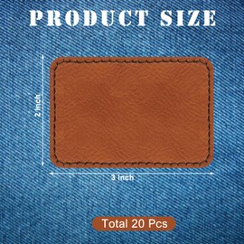 Blank Leatherette Patches with Adhesive, 20 Pcs Leather hat Patches for Hats, Jackets, Backpacks,Brow