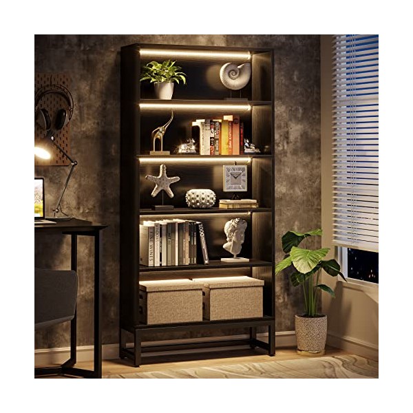 Tribesigns Tribesigns Tall Bookcase Black Bookshelf, 70.8 Large Bookcases Organizer
