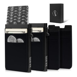 2+2 Cartera de Hombre Cuero PU con Protección RFID Anti‑Skimming, Billetera Delgada Gran Capacidad, Tarjetero Elegante para Oficina, Uso Diario y Regalo Ideal para Día del Padre