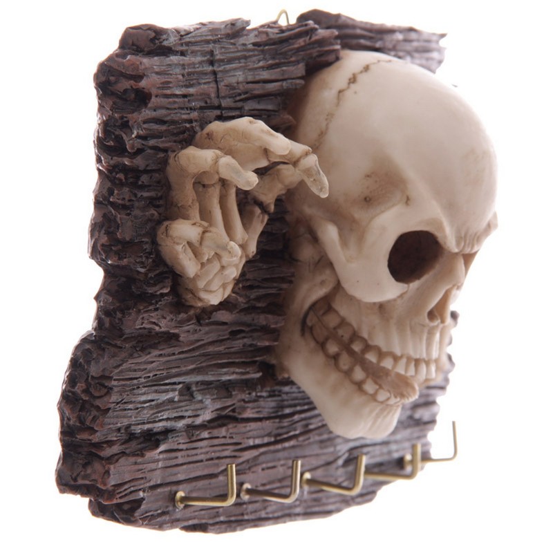 Key Holder Wall Sculpture Skull Skeletal kommt