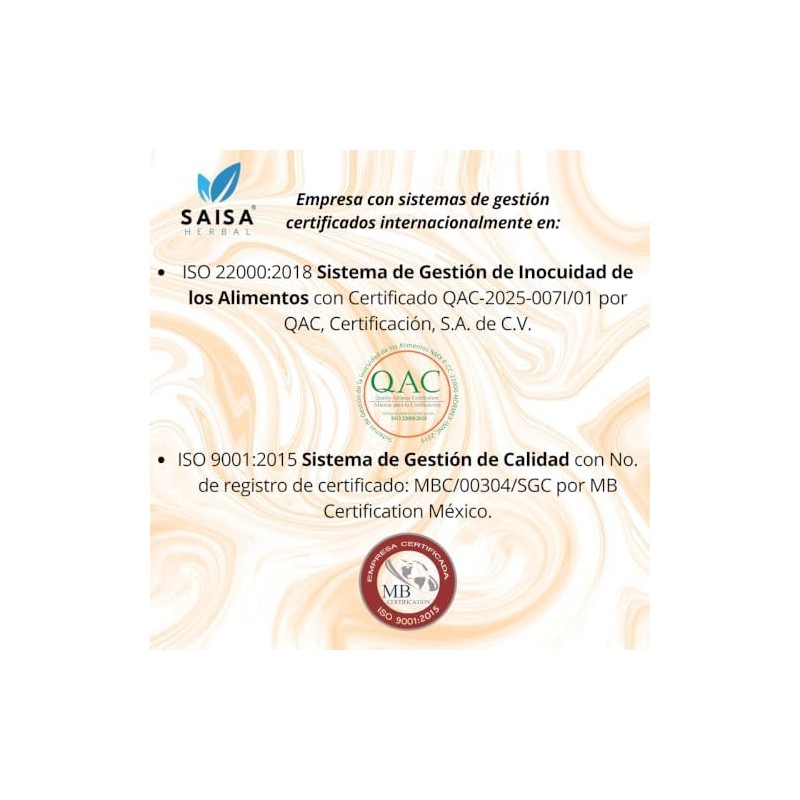 SAISA HERBAL Melena de León,120 Cápsulas Memoria, Concentración, Bienestar Cognitivo