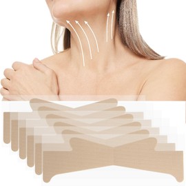 Lekgavd 6pcs Invisible Neck Tape Lifting Tape, Breathable Neck Strips for Wrinkle, Elastic Necklines Improve Patches for Men Women Necks Lifting, Skin Care, Makeup - Skin Color