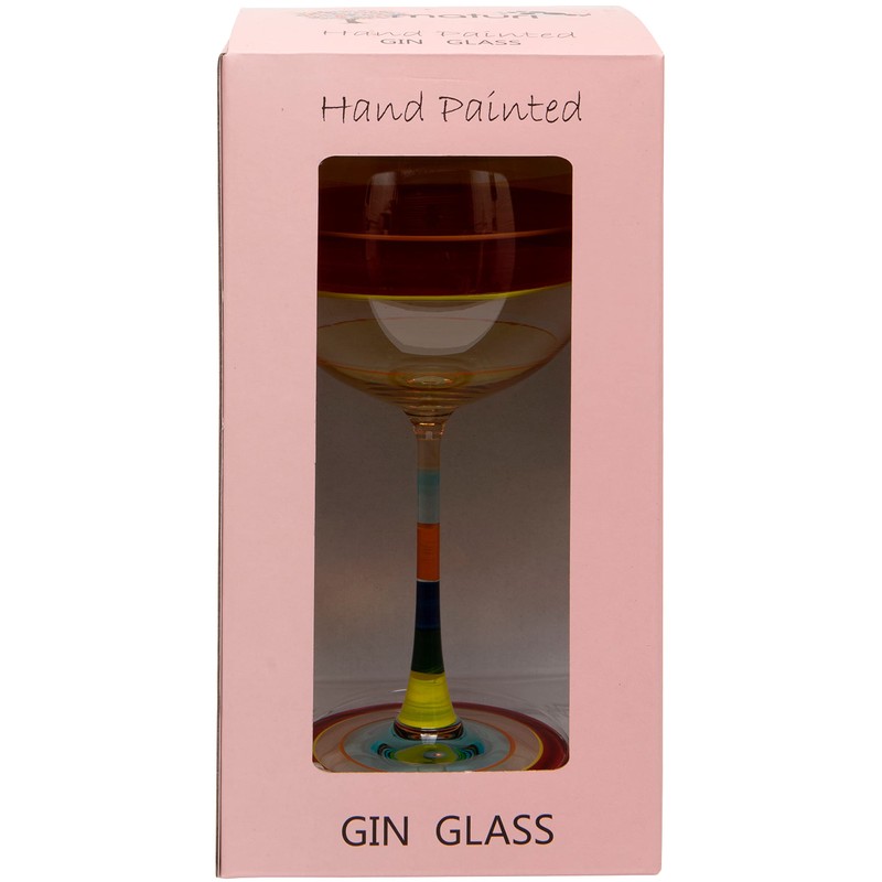 Maturi Hand Painted Stripe Gin Glass, 625ml, Gift Boxed