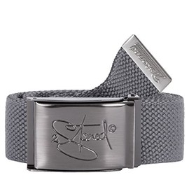 2Stoned Fabric Belt Anthracite 4 cm Wide with Matte Buckle with Bottle Opener 135 cm Long for Men and Women