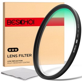 Beschoi 52mm Lens Filter, HD Optical Glass, 30 Layers Nano Coating, High Transmittance, Waterproof, Dirt-Proof, Scratch-Resistant, Ultra-thin, Protective Filter, UV Protection, UV Filter