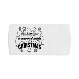 'Merry & Bright Christmas Wishes' Pill Box with Tablet Splitter (PI00032508)