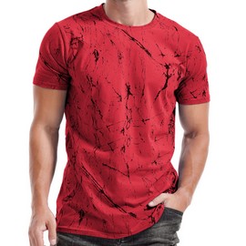 KLIEGOU Mens Hipster Hiphop Tees - Fashion Print T-Shirts Red Wine L