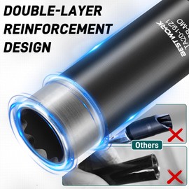 Bestwork 10 Spline Lug Nut Key, Dual-Reinforced 10 Spline Lug Nut Socket for Passenger Cars, Small SUVs and Trucks, Wheel Lock Key with 19mm & 21mm Hex Head Drive