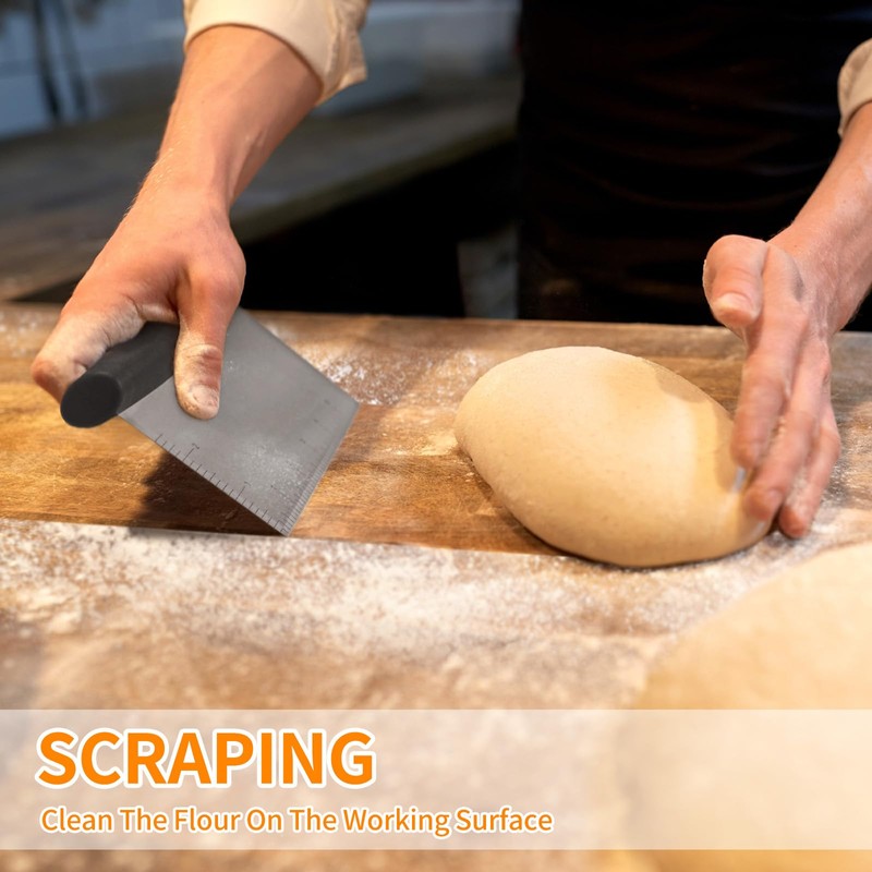 ALLTOP Stainless Steel Bench Scraper and Pastry Blender Cutter Set,