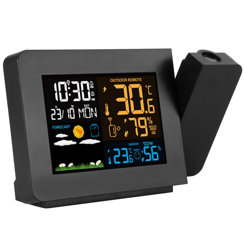 Weather Forecast Temperature Detection Projection Alarm Clock Waterproof Digital Clock