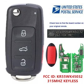 Unbranded Proximity Flip Remote Key FOB 315MHz ID46 for 2004-2010 VW TOUAREG KR55WK45032