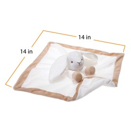 Apricot Lamb Baby Unisex Baby White Bunny Security Blanket Buddy Nursery Bed Blankets Stuffed Plush Cuddle Newborn Blanket (White Bunny, 14 Inches)