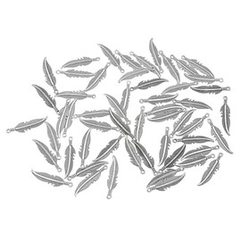 100pcs Indian Style Feather Charm Pendant for DIY Key Chain Sweater Chain Bracelet Necklace Jewelry Making Findings(Antique Silver Tone)