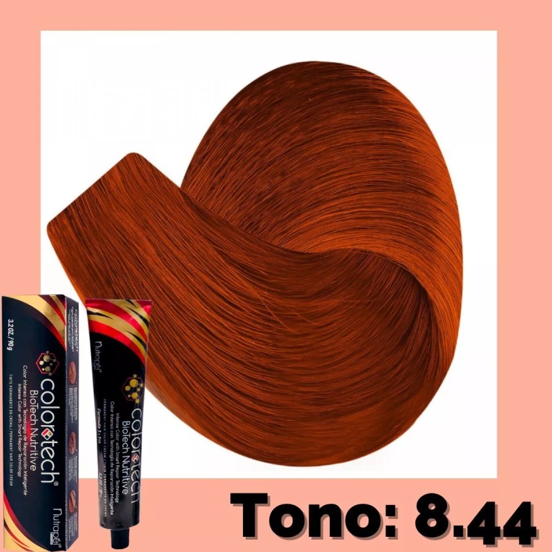 Color Tech 12pz Color Tech Tono Rojizo 8.44 Rubio Claro