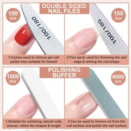 Limas de Uñas Profesionales Sets,12pcs Lima de uñas y bloque pulidor uñas Empujador de Cuticulas Pulidor de Uñas,Kit para Limpiar Uñas y Quitar Cutículas,para Salón y Uso Doméstico