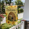 XUEXIANSHU Welcome Floral Garden Flag 12x18 Inch Double Sided, Summer