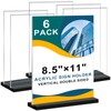 6Pack Acrylic Sign Holder 8.5x11 Vertical ,Clear Sign Holder Double-Sided