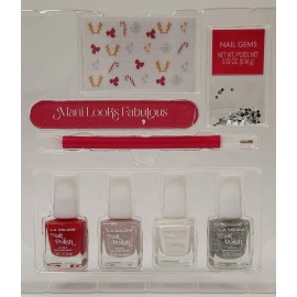 L.A. Colors Dream to Gleam 8pc Nail Set Polish Gems Stickers Holiday Gift Kit