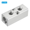 PATIKIL 2 Way 4 Port Air Manifold, G1/2" G1/4" Aluminum