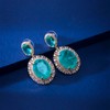 Metmolley Large Colorful Simulated Gemstone Crystal CZ Dangle Earrings for