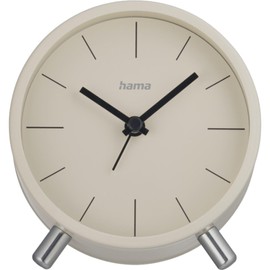 Hama Flores 222229 Radio-Controlled Alarm Clock Analogue Beige Grey without Ticking