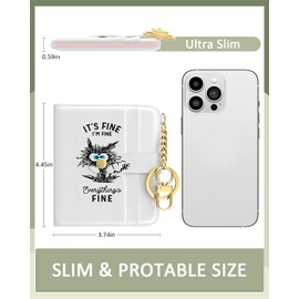 Aiawoxc Womens Wallet, RFID Small Wallets for Women, Slim Compact Credit Card Holder, Cute Leather Bifold Ladies Purse with Zipper Coin Pocket and ID Window, Fine Cat