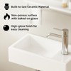 AmpleCharmic Wall Mount Bathroom Vessel Sink, Rectangle Modern Floating Ceramic