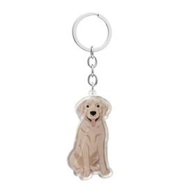 AMOR SPES Labrador Retriever Key Chain Love Pets Dogs Key Ring for Women Men Family Friends (C)