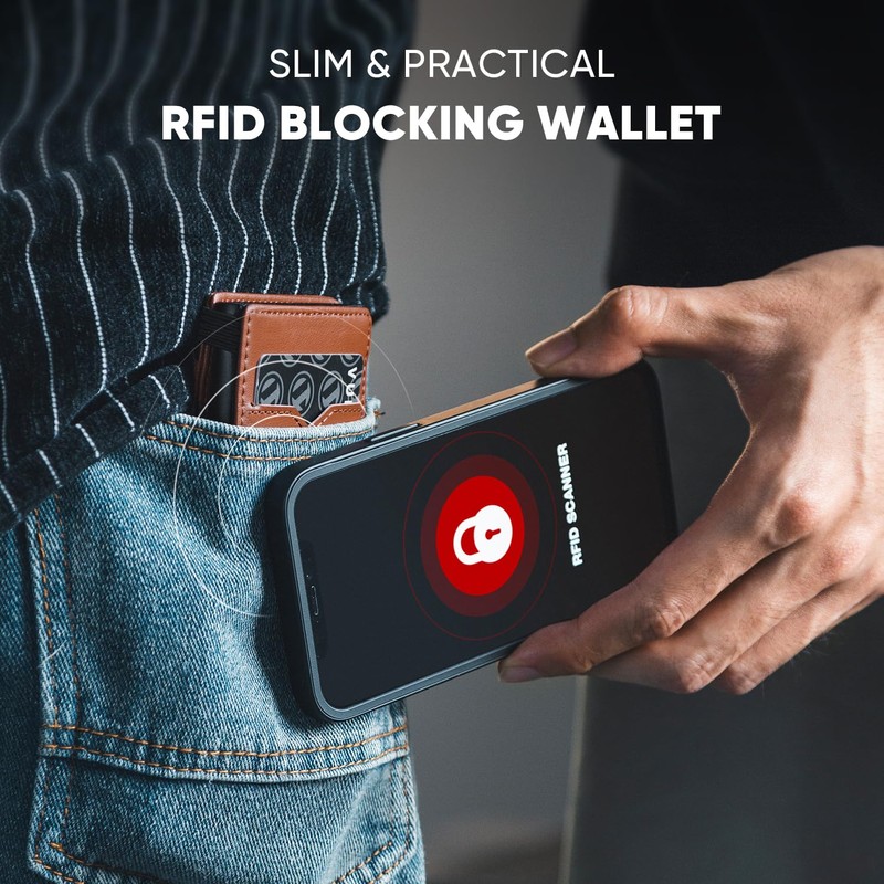 VULKIT Slim Credit Card Holder RFID Blocking Pop Up Card