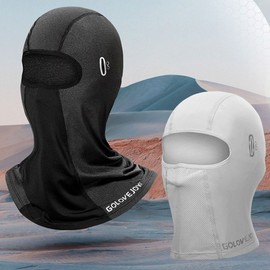 GOLOV.EJOY Air Mesh Riding Cool Balaclava with Sunglass/Glasses Holder Design Long Balaclava (Light Gray) 2ea
