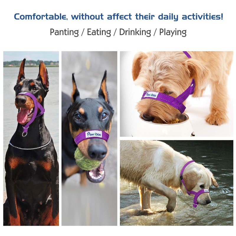 Pawaboo Dog Muzzle, Head Halter Collar for Dog, Pet Dog