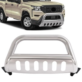 KUAFU Bull Bar Brush Guard Compatible with 2010-2024 Toyota 4Runner Grille Grill Guard Impact Bar W/Mounting Bracket Stainless Steel Polishing Silvery