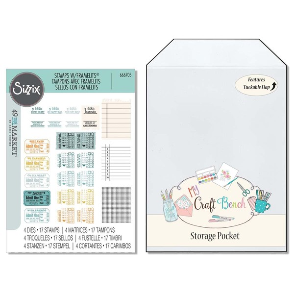 Sizzix A5 Clear Stamps Set w/Framelits Die Set – Forever