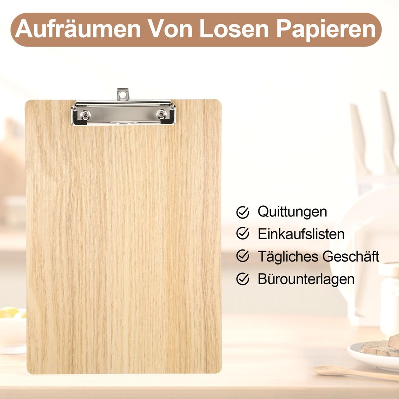 A4 Wooden Clipboard A4 Clipboards with Clip for Daily Notes,