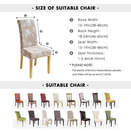 FORCHEER Dining Room Chair Covers for Dining Room Set of 4,Stretch Dining Chair Cover for Dining Room Kitchen Washable Removable(4Pack,Printed Geometric Pattern)