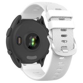 Fit for Garmin Forerunner 165 Watch Bands Women Men, 20mm Adjustable Sport Soft Silicone Replacement Bands Straps Wristbands Fit for Garmin Forerunner 165 Music (White)