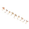 9pcs Nose Studs Set Golden Stainless Steel L Shape Shiny