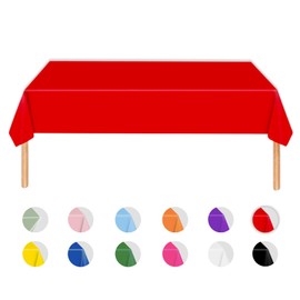MORAINJAY Party Tablecloth,Red Table Cloth for Birthday,137x274cm Birthday Table Cover Party Tableware,Solid Color Table Decors for Party,Wedding,Picnic,Red Party Supplies for 16 Guests